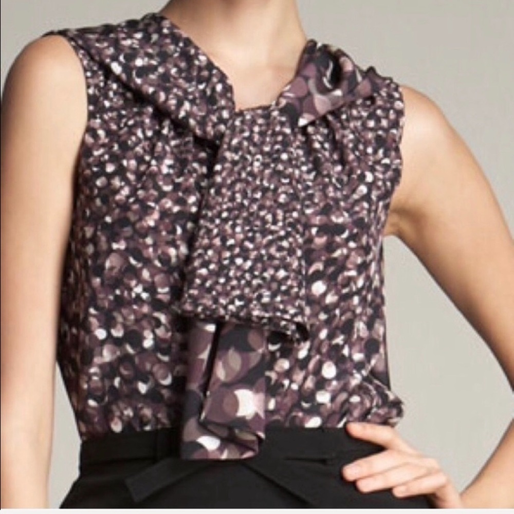 Jean Paul Gaultier multicolored sleeveless blouse with bow detail
